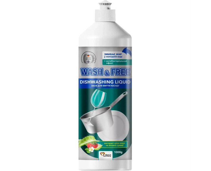 Засіб д/миття посуду 1л Алоє вера та лісова суниця WASH&FREE