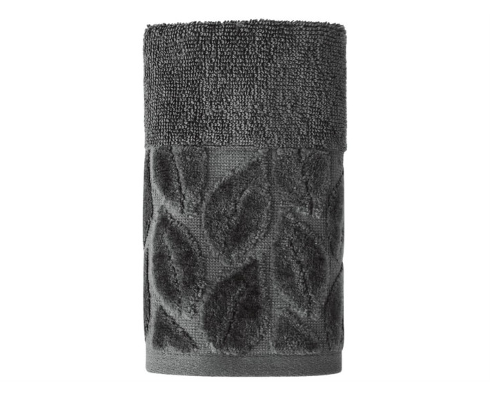 Рушник 30*50 бавовна 100% Leaves Dark Gray  SOHO