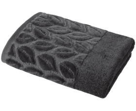 Рушник 50*90 бавовна 100% Leaves Dark Gray SOHO