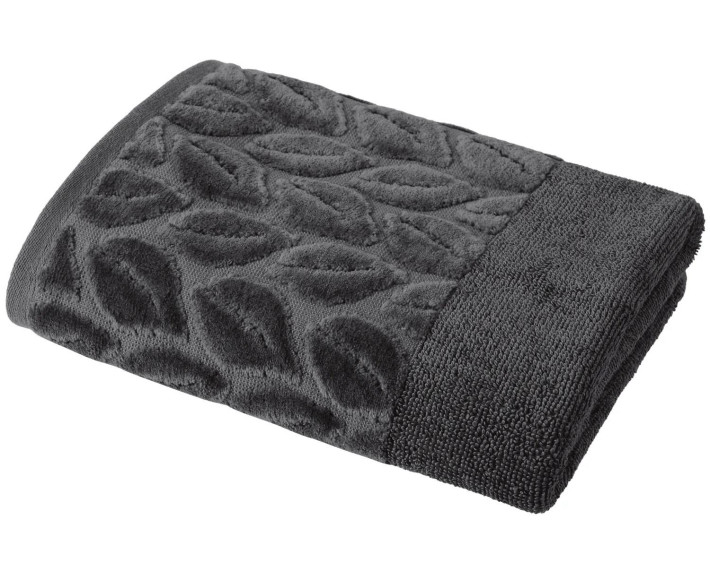 Рушник 50*90 бавовна 100% Leaves Dark Gray SOHO