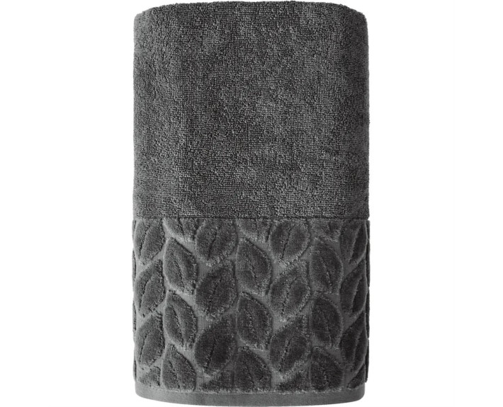 Рушник 70*140 бавовна 100% Leaves Dark Gray  SOHO