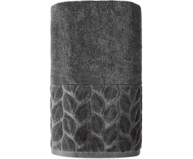 Рушник 90*150 бавовна 100% Leaves Dark Gray SOHO