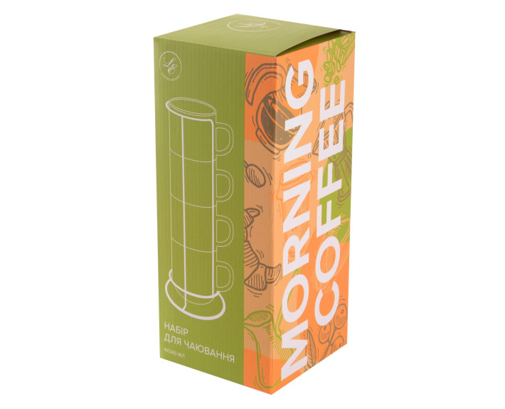 Чашка LIMITED EDITION MORNING COFFEE /НАБІР/4х340 мл на мет.підст