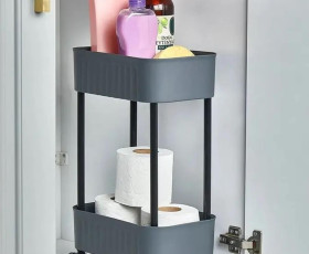 Етажерка  VIOLET HOUSE 6021 Honeycomb 2 пол. GREY/WHITE 17*27*43 см