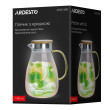 Глечик з кришкою ARDESTO 1480мл, боросилікатне скло, нержавіюча сталь, бамбук, прозорий