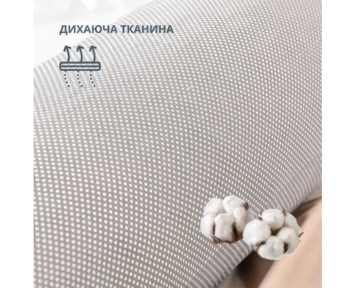 Подушка з наволочкою NORDIC COMFORT+ 40х140 см для відпочинку та сну ТМ IDEIA з блискавкою (сіра)