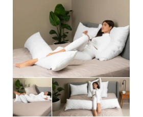 Подушка з наволочкою NORDIC COMFORT+ 40х140 см для відпочинку та сну ТМ IDEIA з блискавкою (сіра)