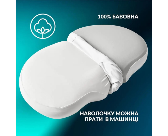 Подушка ортопедична CloudTherapy IDEIA 65х40х10 см з ефектом пам'яті (сіра)