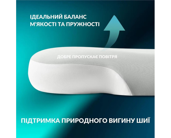 Подушка ортопедична CloudTherapy IDEIA 65х40х10 см з ефектом пам'яті (сіра)
