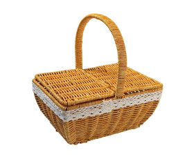 Кошик прямокутний закривний світло коричневий 30см (b46267) D-6584