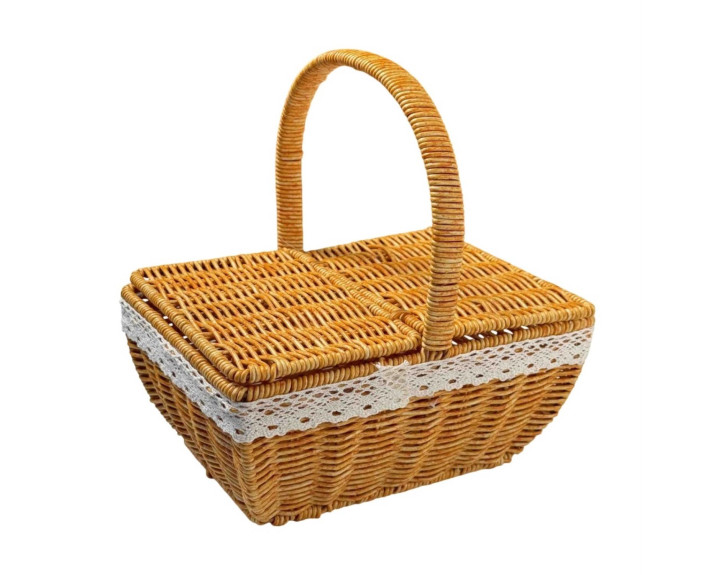 Кошик прямокутний закривний світло коричневий 30см (b46267) D-6584