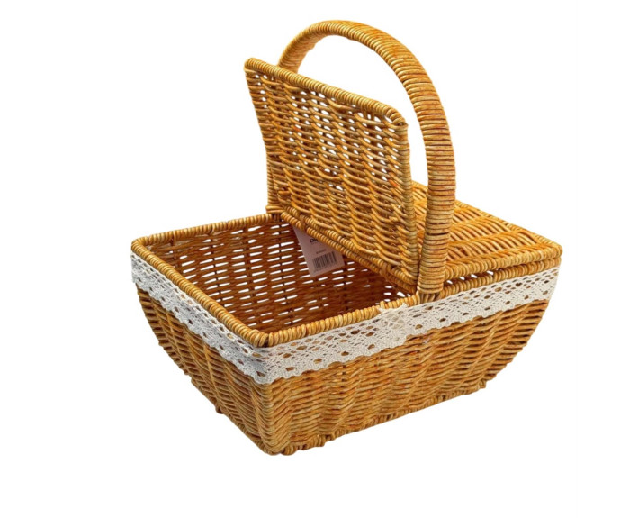Кошик прямокутний закривний світло коричневий 30см (b46267) D-6584
