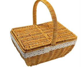 Кошик прямокутний закривний світло коричневий 30см (b46267) D-6584