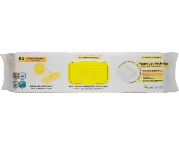 Серветки вологі д/прибирання підлоги 50шт LEMON Deep Fresh MOP