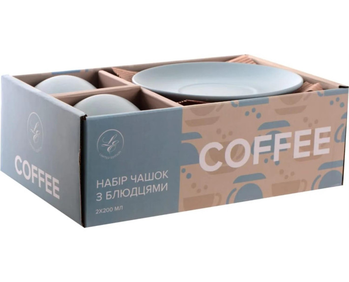 Чашка LIMITED EDITION COFFEE /НАБІР/2х200 мл з блюд.в уп.