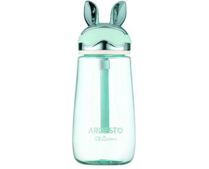 Пляшка для води ARDESTO Bunny 600мл, пластик, зелений