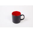 Чашка для чаю CYLINDRICAL PLATIN 10 см, KP200010F, мат.чорна/червона, кераміка, Туреччина