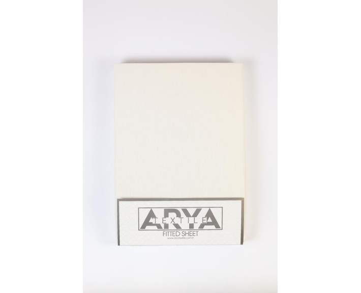 Простирадло на резинці 180*200(+25)см, PR-93002, молочний, трикотаж, ТМ Arya Home, Туреччина