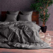 КПБ 2,0 ELEGANT (підк.200X220см, прост.240X260см, навол.2шт 50X70см), ANTRASIT, страйп-сатин, ТМ Cot