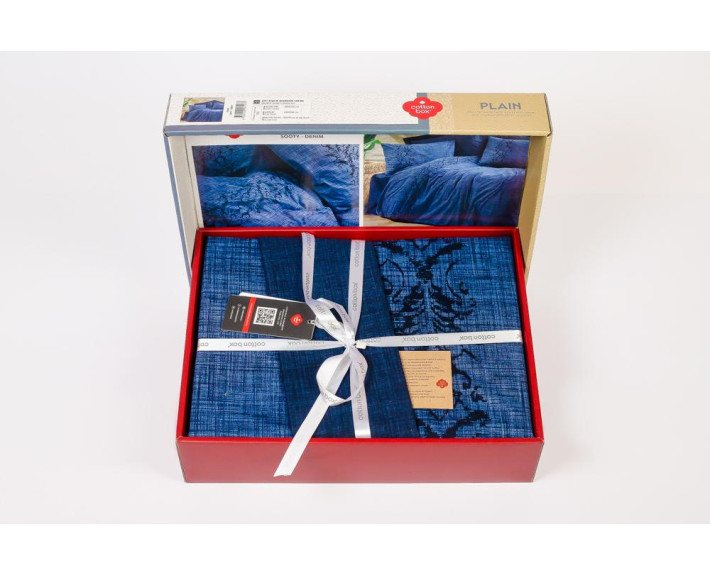 КПБ 2,0 PLAIN REAKTIF (підк.200X220см, прост.240X260см, навол.2шт 50X70см), DENIM, ранфорс, ТМ Coton