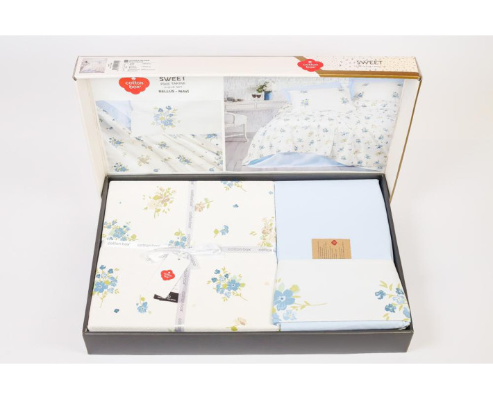 КПБ 1,5 SWEET (ковдра 160X230см, прост.180X240см, навол.1шт 50X70см), BELLUS MAVI, піке, ТМ Coton Bo