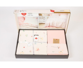 КПБ 1,5 SWEET (ковдра 160X230см, прост.180X240см, навол.1шт 50X70см), CALME PEMBE, піке, ТМ Coton Bo